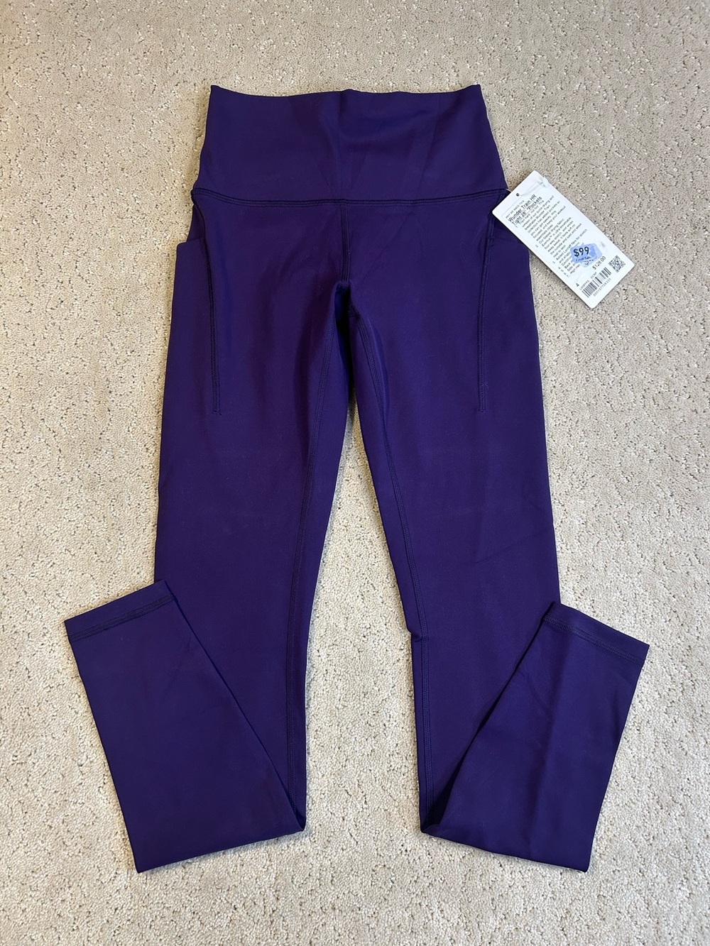 NWT Lululemon Wunder Train HR Tight 28” Pockets Dark Court Purple Size 4